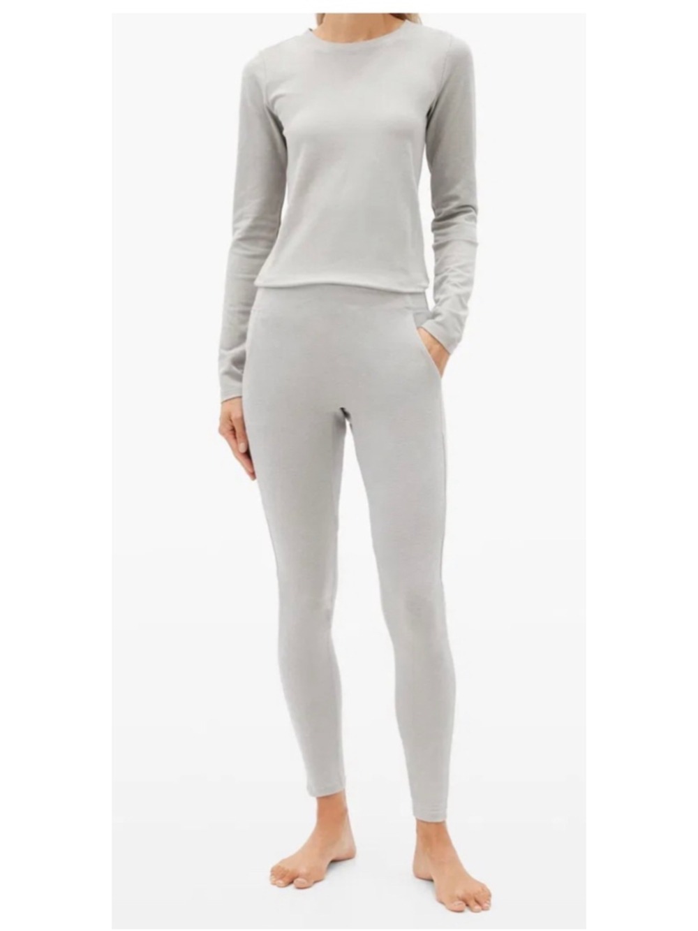 Women's Lunya Restore Cotton-Jersey Leggings in Grey XL New